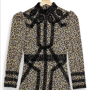 Beautiful crochet trim mini dress